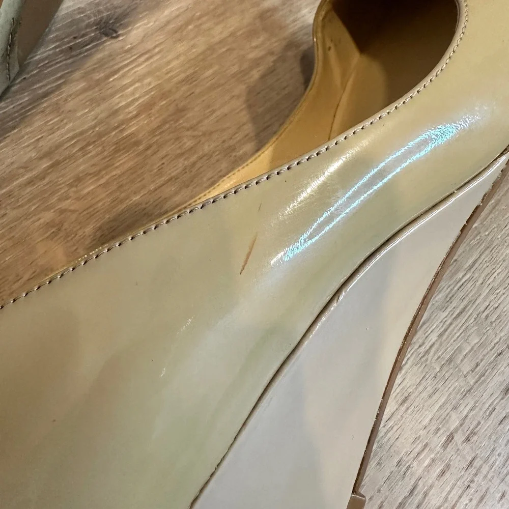 Cole Haan Wedge Pump Womens 7.5 Multi Nude Patent Leather Grand Signature Office
